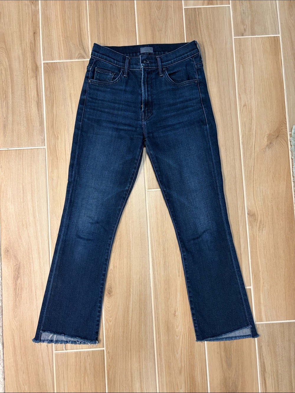 MOTHER Dark Indigo Straight Crop Jeans
